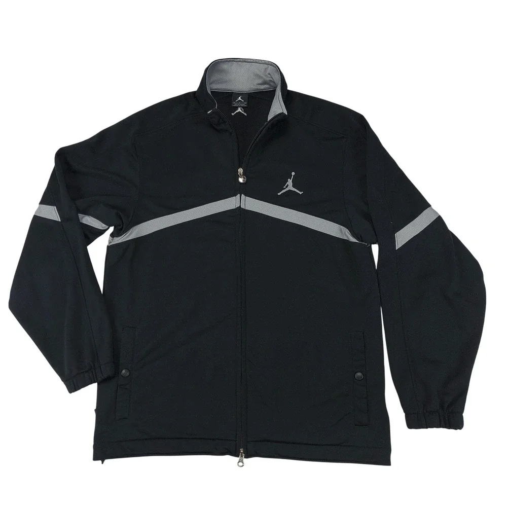Jordan Mens Track Jacket Black Full Zip Mock Neck Jumpman‎ Logo Size Medium